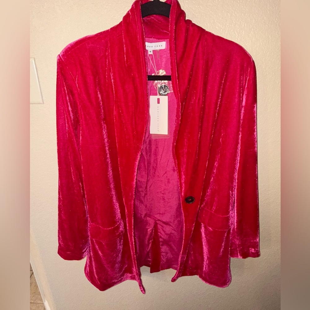 Endless Rose hot pink Velvet Blazer Jacket